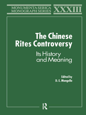 cover image of The Chinese Rites Controversy